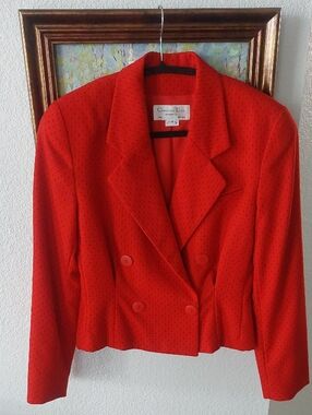 Dior VINTAGE Red Double-Breasted CROPPED Jacket